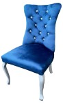 Krzesło tapicerowane  pikowane Ashley granatowe
