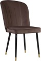 Krzesło skandynawskie Matylda -  french velvet 683, czarny + złote końce