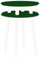Stolik Kawowy UFO śr.45cm wys.61cm Zielony butelkowy Białe Nogi