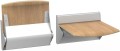 Siedzisko bez oparcia profilowane składane manualne straponten TPS-2  - stelaż biały strukturalny/siedzisko fornir dąb naturalny