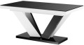 Stół rozkładany VIVA 2 czarno-biały mix połysk