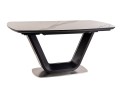 Stół rozkładany Armani Ceramic 160x220 biały/czarny mat efekt marmuru
