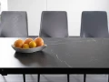 Stół rozkładany Metropol Ceramic 120-180 cm czarny efekt marmuru/czarny mat