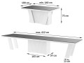 Stół rozkładany GRANDE 160-412 marmur-biały połysk  wymiary