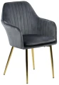 Krzesło tapicerowane CN-9020 Szary/Złoty