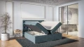 Łóżko kontynentalne Max z pojemnikami dwuosobowe tapicerowane