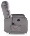 Fotel rozkładany z funkcją masażu Pegaz M Velvet szary