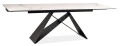 Stół rozkładany Westin III Ceramic 180-280 cm biały efekt marmuru/czarny mat