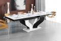 Stół rozkładany VIVA 160cm Biało-czarny połysk