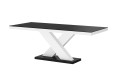 Stół rozkładany XENON 160-208 cm Czarno-biały połysk