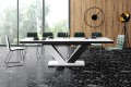 Stół rozkładany VIVA 2 biało-czarny mix połysk