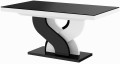 Stół rozkładany BELLA 160-256 cm Czarno-biały połysk