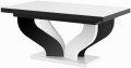 Stół rozkładany VIVA 160-256cm Biało-czarny połysk