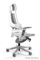 Fotel gabinetowy ergonomiczny WAU biały elastomer TPE - Szary