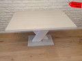 Stół rozkładany Oskar Szaro - biały wysoki połysk