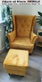 Fotel uszak Lily z podnóżkiem w stylu skandynawskim - zdjęcie klienta