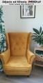 Fotel uszak Lily z podnóżkiem w stylu skandynawskim - zdjęcie klienta