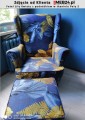 Fotel uszak Lily Kwiaty z podnóżkiem w stylu skandynawskim - zdjęcie od klienta
