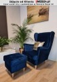 Podnóżek z fotelem uszak tapicerowany Lily w stylu skandynawskim - zdjęcie od klienta