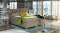 Łóżko kontynentalne Basilio LED 160x200 tapicerowane