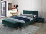 Łóżko tapicerowane Azurro Velvet 180X200 Bluvel 78 zielony
