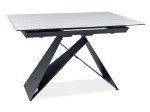Stół rozkładany Westin SC 120-160 cm biały efekt marmuru/czarny mat