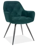 Krzesło tapicerowane Cherry Matt Velvet zielony