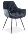 Krzesło tapicerowane Cherry Velvet czarny Bluvel 19
