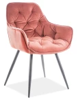 Krzesło tapicerowane Cherry Velvet róż antyczny Bluvel 52