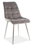 Krzesło tapicerowane Chic Chrom Velvet szary Bluvel 14