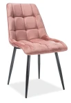 Krzesło tapicerowane Chic Velvet róż antyczny Bluvel 52