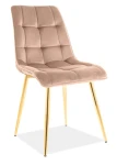 Krzesło tapicerowane Chic Złoty Velvet beż Bluvel 28