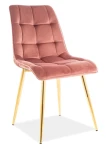 Krzesło tapicerowane Chic Złoty Velvet róż antyczny Bluvel 52