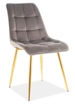 Krzesło tapicerowane Chic Złoty Velvet szary Bluvel 14