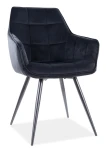 Krzesło tapicerowane Lilia Velvet czarny Bluvel 19