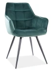 Krzesło tapicerowane Lilia Velvet zielony Bluvel 78