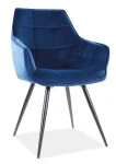 Krzesło tapicerowane Lilia Velvet granatowy Bluvel 86