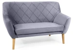 Sofa tapicerowana Kier 2 Velvet szara Bluvel 14 / nóżki bukowe