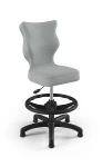 Krzesło dziecięce Petit z podnóżkiem wzrost 119-142 cm tkanina velvet podstawa czarna