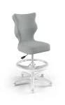 Krzesło dziecięce Petit z podnóżkiem wzrost 119-142 cm tkanina velvet podstawa biała