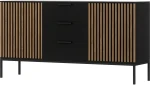 Komoda Meorati 150 cm czarny mat/dąb artsian