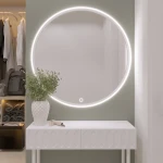 Lustro z oświetleniem LED Elistul A okrągłe 80x80 cm Biały