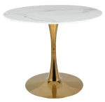 Stół Espero biały efekt marmuru/złoty 90 cm