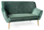 Sofa tapicerowana Kier 2 Velvet zielona Bluvel 78 / nóżki bukowe