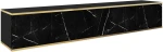 Szafka RTV Oro wisząca 175 cm marmur Royal Black ze złotymi wstawkami
