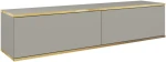 Szafka RTV Oro wisząca 135 cm szary ze złotymi wstawkami