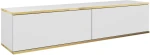 Szafka RTV Oro wisząca 135 cm biały ze złotymi wstawkami