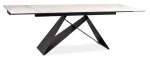 Stół rozkładany Westin III Ceramic 180-260 cm biały efekt marmuru/czarny mat