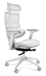 Fotel ergonomiczny z zagłówkiem biały Ergotech biała podstawa