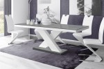 Stół rozkładany XENON 160-208 Szaro-biały połysk